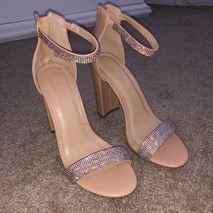 Sparkly nude heels 6